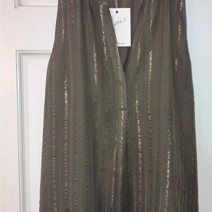 NWT - Joie Olive/Gold Silk - L